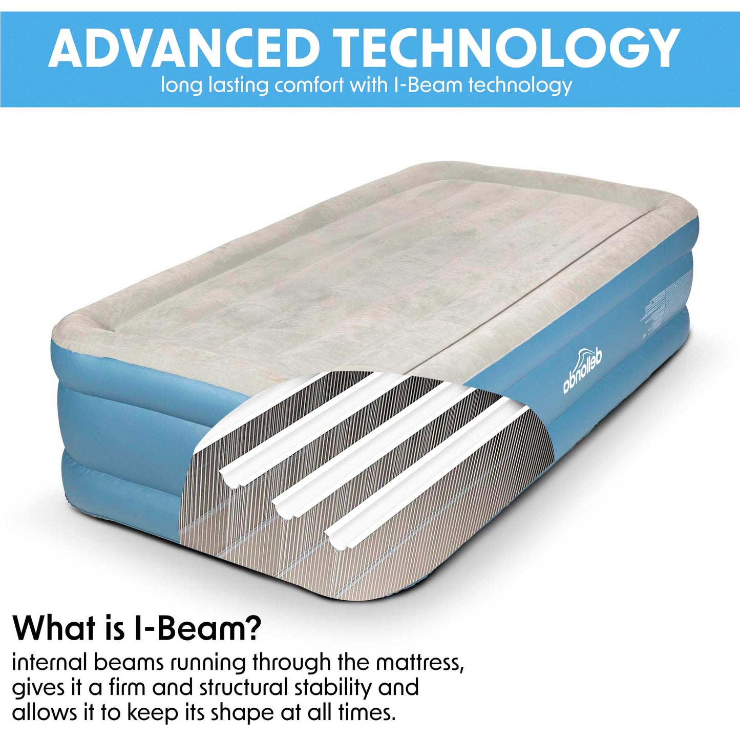 Single High-Raised Air Bed with Built-In Electric Pump & Carry Bag - DL146