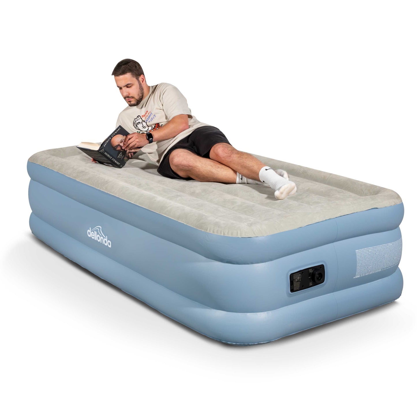 Single High-Raised Air Bed with Built-In Electric Pump & Carry Bag - DL146