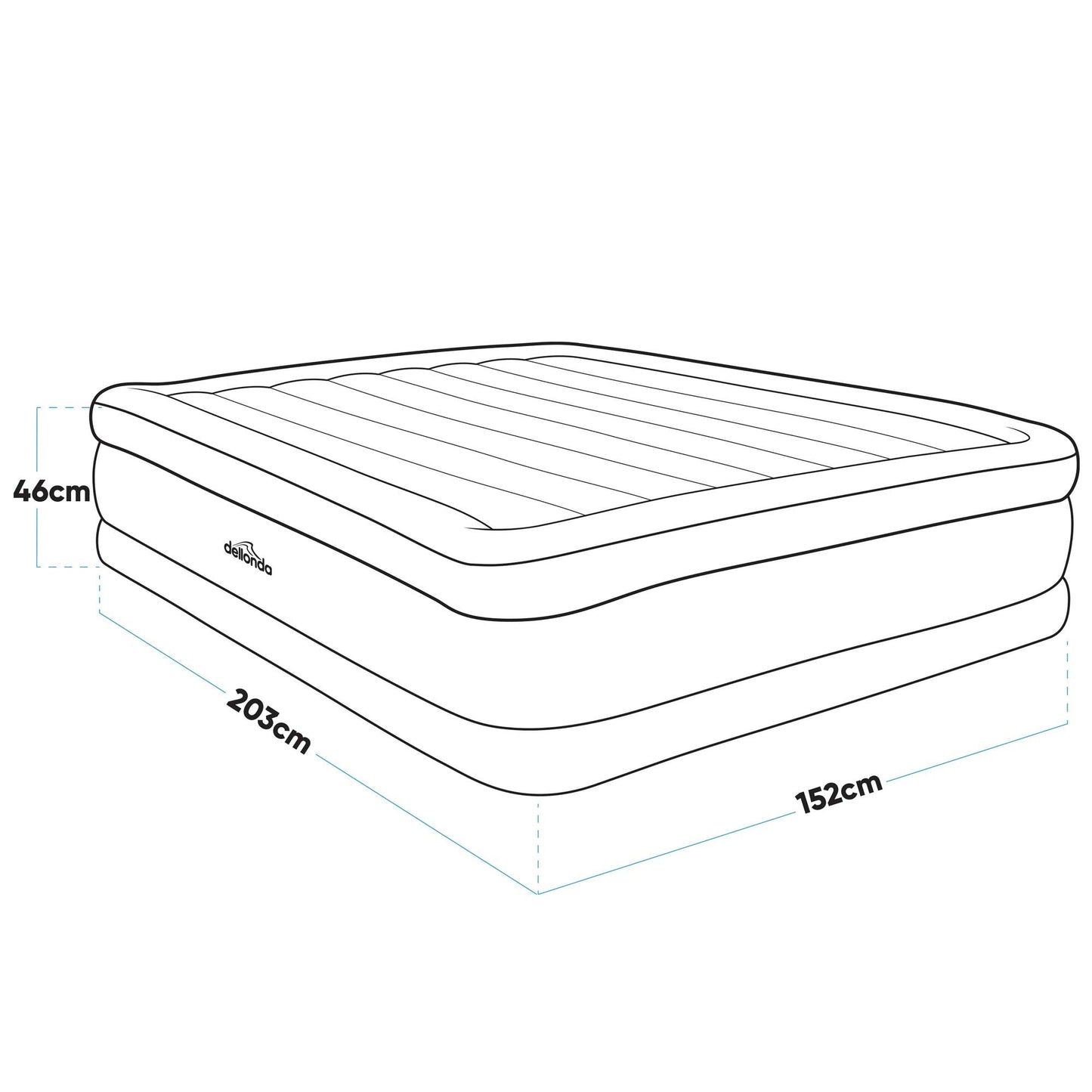 Queen Size High-Raised Air Bed with Built-In Electric Pump & Carry Bag - DL147